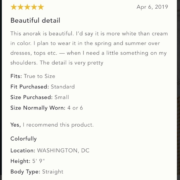 Anthro White Eyelet Lace Anorak Jacket - Picture 12 of 16